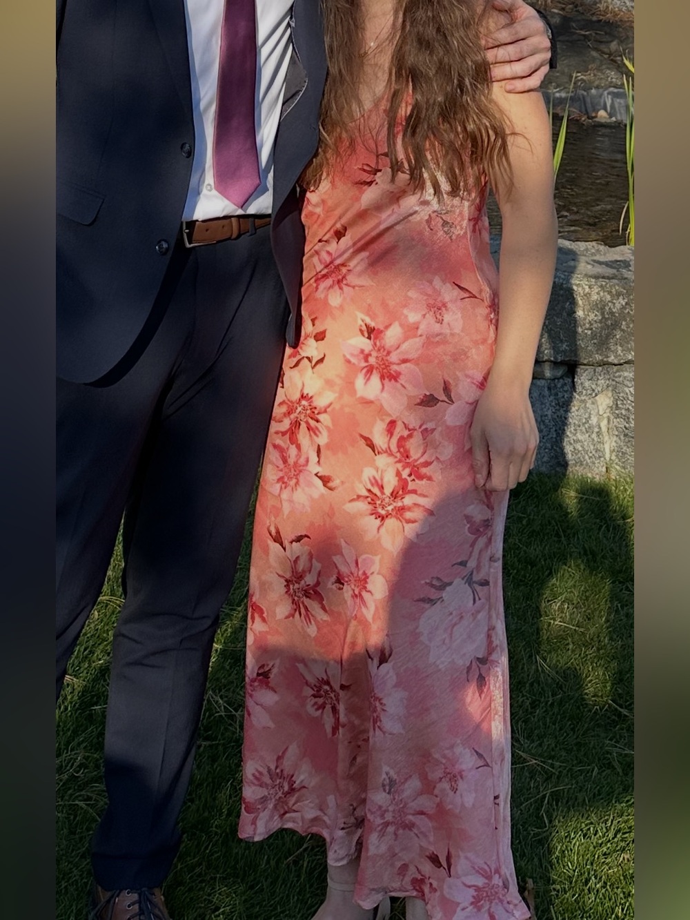 Lulu’s Pink Floral Midi Dress